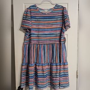 Colorful Striped Midi Dress
